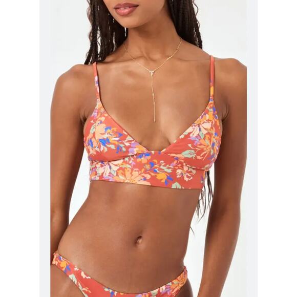 L SPACE WINNIE-CAMACHO women’s BIKINI top size large (new)